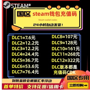 Steam余额充值 6.5折钱包 国区充值码 CDK 全球卡 市场 csgo钥匙