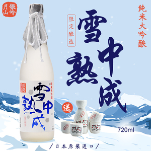银岭月山雪中熟成纯米大吟酿720ml日本原装进口洋酒发酵日式清酒