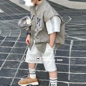 韩国童装男童宝宝工装马甲春装新款时髦洋气酷帅马夹外套儿童夏装