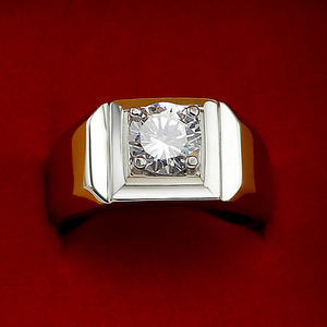 男士仿铂金钻石戒指韩版钛钢食指戒子个性复古戒指男不掉色刻字