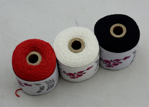 家用粗棉线 手缝被线 缝衣线纯棉线3股黑白红手缝线360米