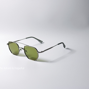 机能工业风橄榄绿色偏光墨镜UV400防紫外线辐射金属近视太阳眼镜
