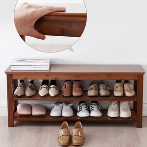 欧式换鞋凳楠竹鞋架实木试鞋柜现代简约穿鞋凳子收纳储物凳床尾凳