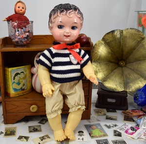 怀旧收藏八十年代八零后童年玩具老塑料娃娃毛衣男孩