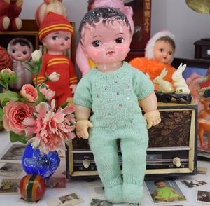 怀旧收藏八十年代八零后玩具娃娃老塑料娃娃毛衣娃娃