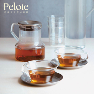 日本KINTO咖啡分享壶耐热玻璃茶壶泡茶家用花茶下午茶杯不锈钢盖