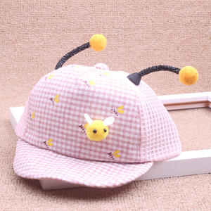 婴儿帽子春夏季1-2-3岁网格鸭舌帽男女宝宝太阳帽蜜蜂防晒遮阳帽