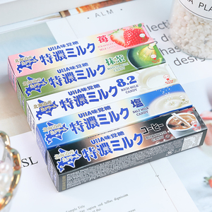 日本进口零食 UHA悠哈特浓8.2系列草莓抹茶特浓牛奶糖硬糖条装37g