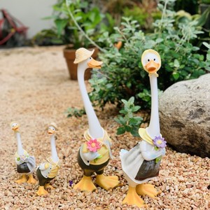 美式乡村风树脂卡通鸭子摆件庭院花园仿真动物园艺装饰品造景摆设