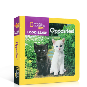 英文原版 Look and Learn: Opposites!  国家地理少儿版系列 动物杂志纸板书 全彩版 科学自然科普 儿童启蒙益智早教英文绘本