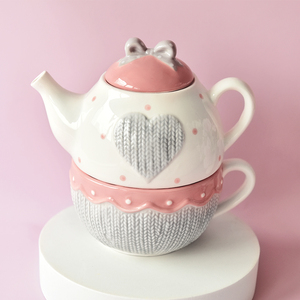 美式创意茶壶咖啡杯壶套装 陶瓷水壶花茶具子母壶一人杯壶带滤孔