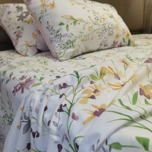 实实在在山东家纺出口英国原单60支纯棉贡缎床单床笠被套可定制