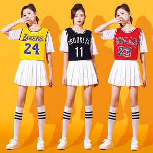 运动会篮球足球宝贝套装女生团体演出服成人啦啦队啦啦操舞蹈服装