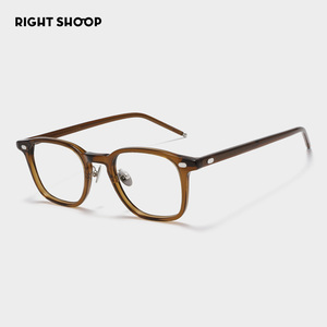 RIGHT SHOOP右店极简设计板材方框男女款茶色光学配近视眼镜框架