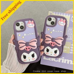 New Kuromi phone cover case cute iPhone 13/14 pro max casing 11/12/15p kawaii girl cool purple