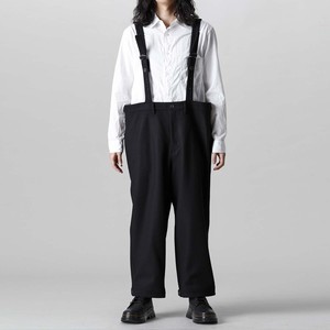 YOJI OOAK RELAXED PANTS可拆卸加厚纯羊毛直筒裤背带裤日系盘带