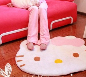 垫子hello kitty防滑床边垫家用kt儿童可爱客厅室内地垫卧室地毯