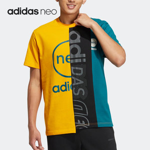 Adidas/阿迪达斯正品2022新款解构式拼接男子运动短袖T恤 HS8827