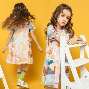 卡尼罗品牌 专柜童装夏季新款中大童儿童高品质洋气纯棉连衣裙