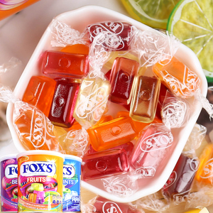 印尼进口FOXS水晶糖四季薄荷味硬糖罐装休闲儿童小零食什锦水果糖