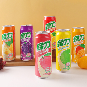 5罐台湾进口绿力果汁饮料味丹水蜜桃葡萄芒果汁夏日清爽果味饮品