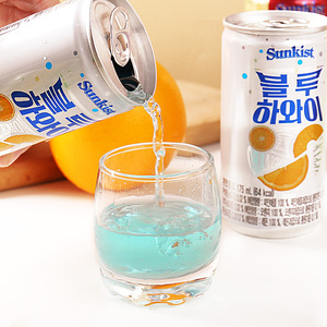 韩国进口饮料Sunkist海太新奇士橙子葡萄青梅梨子果汁味饮品175ml