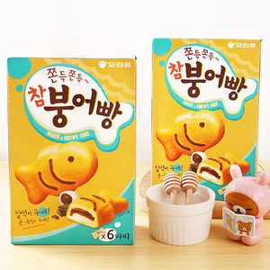 韩国进口好丽友巧克力味夹心蛋糕鱼形打糕点早餐面包儿童小吃零食