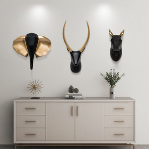 北欧创意大象鹿头墙壁挂件客厅玄关沙发电视背景墙面装饰挂饰立体