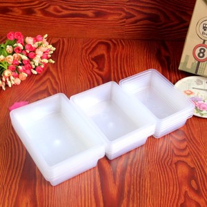 透明收纳盒塑料冰盘长方形小盒保鲜盒无盖冰盒冰盆食品盒特价批