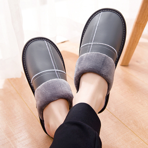 冬季保暖棉拖鞋男女居家真牛皮拖鞋冬天室内家居用防滑地板保暖鞋