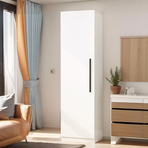 高2米单人小衣柜简易卧室衣橱单门窄型省空间办公储物收纳定制柜