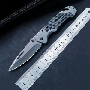 灰钛色户外折叠小刀高硬度防身工具便携野营刀具弹簧钢折叠刀军刀