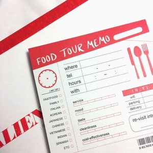 韩国正品HOLYMOLY 美食打卡点评备忘便签纸记录册food tour memo