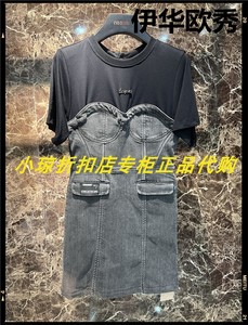 专柜正品 伊华欧秀牛仔连衣裙 EVAOUXIU 2022夏 F22NQ6854 原1490