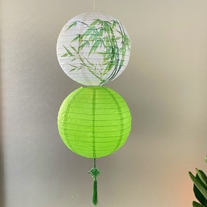 六一绿色竹子纸灯笼中式国风古典端午节店铺橱窗梅兰竹菊手绘灯罩