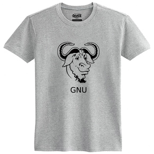 GNU革奴计划计算机自由UNUX操作系统LINUX纯棉短袖T恤男理工码农