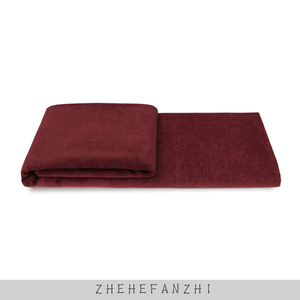 现代轻奢样板间红色床尾毯棉麻搭毯新中式床旗床尾巾沙发搭巾盖毯