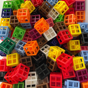 六面空心方块积木幼儿园早教动脑益智力儿童塑料创意奇思拼插玩具