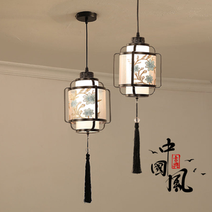 新中式吊灯餐厅灯中国风复古禅意吧台餐桌书房入户楼梯间过道灯具