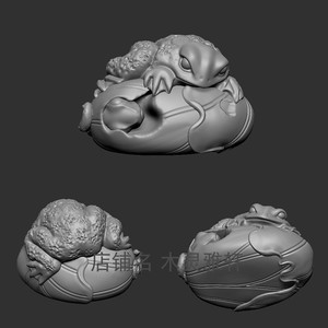 青蛙圆雕文件 STL三维立体 3d 打印图片模型木雕佛像精雕图片020