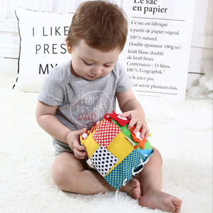 婴儿软布积木六面体早教益智玩具布立方幼儿练习扣纽扣扣子系鞋带