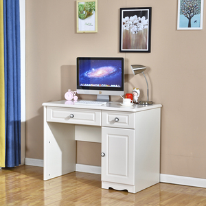 欧式白色烤漆电脑桌家用台式办公桌儿童学习桌卧室书房书桌写字台