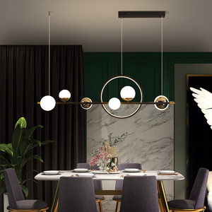 北欧餐厅吊灯创意轻奢简约现代大气艺术满天星吧台长条形饭厅灯具