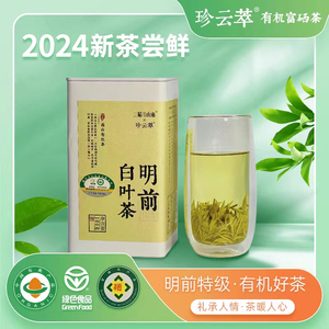2024年新茶明前特级高山有机茶叶安吉白绿色食品头采绿茶罐装100g