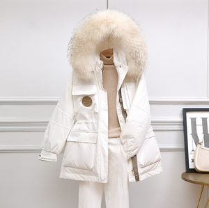 白色羽绒服女2024年冬季新款宽松加厚高级感中长款御寒派克服外套