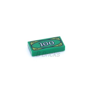 乐高LEGO 3069BPX7 绿色美元钞票 1x2 印刷光面82317 4295260