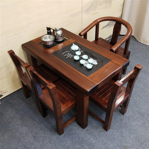 船木茶桌新中式茶桌阳台小茶桌实木茶台小茶几老船木茶桌茶具套装