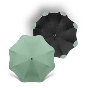 圆角纯色全自动雨伞折叠太阳伞遮阳伞晴雨伞两用防晒防紫外线黑胶