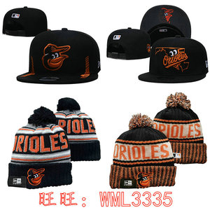 巴尔的摩金莺毛线帽休闲可调节鸭舌棒球帽 Baltimore Orioles Cap