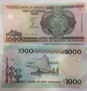 瓦努阿图 2002年版 1000瓦图 纸币 ，【 大洋洲 】- - - Vanuatu